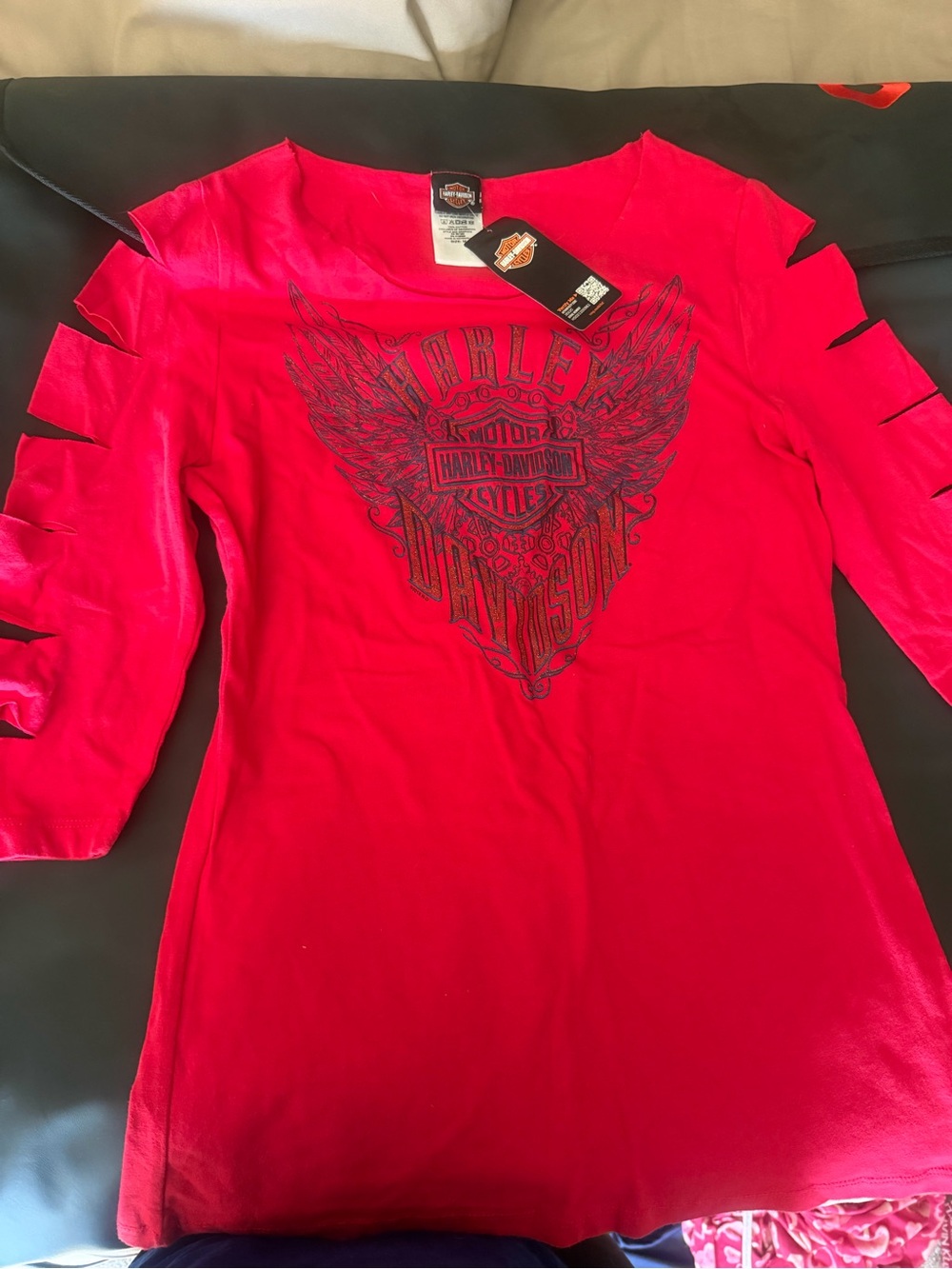 Harley-Davidson Women's Red Wing Graphic Top
